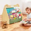 Estantería de Madera Maciza para Niños Estante de Pie para Periódicos Estante de Almacenamiento para Revistas Libros Ilustrados Estante Pequeño para Bolsos Estante de Almacenamiento para Libros Ilustrados de Bebé