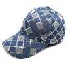 Novo Boné de Baseball Personalizado com Lantejoulas Estilo Comércio Exterior para Homens e Mulheres, Chapéu Casual Fashion com Xadrez que Faz o Rosto Parecer Menor