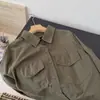 2026 Nova Moda Estilo Coreano Gola Lapela Manga Longa Camisa Feminina Solta Emagrecedora Versátil Top Estilo Preguiçoso Cor Sólida Roupa de Fora