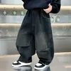 Pantalones Vaqueros para Niños Pantalones Anchos Holgados Ropa de Primavera para Niños Pantalones Rectos Nuevo Estilo Primavera y Otoño 2026 Pantalones Largos Casuales