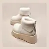 Botas de algodão com lapela de duas vias para mulheres 2026 outono e inverno novo plataforma de sola grossa baixa estatura botas de neve para mulheres botas curtas versáteis da moda
