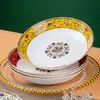 Plato, plato, de uso doméstico estilo chino esmaltado de porcelana ósea modelo nuevo 2026, plato para bistec redondo, plato plano, plato de cena de cerámica estilo occidental
