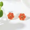Venta Caliente Transfronteriza Elegante Temperamento Flor de Aceite Goteado Conjunto de Joyas de Collar Pulsera Aretes Anillo Estilo Corte Retro