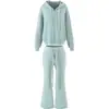 Conjunto de Sudadera con Capucha Estilo Preppy Casual Coreano para Mujer Otoño Nueva Moda Sensación de Alta Gama Pantalones Casuales Cortos Conjunto de Dos Piezas