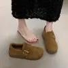 Sapatos Birkenstock com veludo feminino novo estilo popular mocassins de inverno sapatos de algodão sapatos de pele quentes slip-on botas de neve