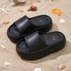 Pantuflas de Tacón Alto para Mujer, Estilo Sencillo, Color Sólido, Antideslizantes, Versátiles para la Playa y el Hogar, Modernas y de Alta Gama