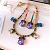 Aretes y collar geométricos de circonita cúbica brillante Cui E Jing Ying, una cadena para la clavícula retro y minimalista, una pieza de joyería única y deslumbrante