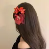 Grampo de Cabelo Phalaenopsis ~ Laranja Spice Girls Usam Estilo de Férias Fotografia na Beira-Mar Atmosfera Floral Acessórios de Cabelo Mulheres