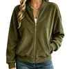 Chaqueta retro a rayas transfronteriza europea y americana 2026, cuello de béisbol con cremallera, casual, hombros caídos, corte holgado para mujer