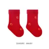 Calcetines Rojos para Recién Nacidos, Calcetines Gruesos de Invierno con Forro de Felpa para Bebés de Año Nuevo, Mes Completo, Cien Días y Bebés de Un Año, Calcetines de Media Pantorrilla