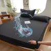 Sábana bajera impermeable de una sola capa de color sólido ajustada, sábana bajera de algodón lavable anti-manchas de una sola pieza, fabricante de sábana bajera ajustada de cobertura total amigable con la piel