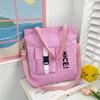 Saco de lona das mulheres crossbody saco de lona estilo japonês artístico menina ombro sacola estudante classe tutorial bolsa