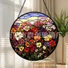 Adornos de vidrio con flores de colores transfronterizos, decoraciones colgantes de vidrio para el hogar, decoraciones para ventanas, atrapasoles para el jardín