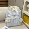 Mochila de Alto Valor Estético con Bloques de Color para Niñas, Lindo Set de Mochila de Dos Piezas Estilo Coreano y Universitario para Estudiantes de Primaria y Secundaria de 3º a 6º Grado