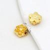 Cuentas Espaciadoras Flor de Seis Pétalos Chapadas en Oro Real de 18 Quilates que Conservan el Color con Agujeros Horizontales, Cuentas que Conservan el Color Cubiertas de Oro, Cuentas Sueltas, Accesorios para Pulseras DIY D139