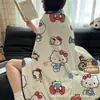 Manta de Franela para Siesta Quilt Kuromi de Sanrio Otoño e Invierno Cuatro Estaciones Cálida Manta de Dibujos Animados Perro Canela Perro Pudín