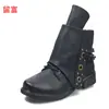 2026 nuevos en stock estilo otoño e invierno talla grande botas de cuero cuadradas retro para mujer para Wish, Amazon y tiendas independientes