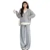 Nueva colección otoño e invierno 2026: Conjunto de maternidad de dos piezas, con mangas largas y capucha, de estilo holgado, favorecedor y relajado