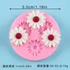 Molde de Silicona Forma de Bola de Flores de Tres Enlaces Decoraciones de Muebles de Resina DIY Herramientas de Horneado Molde para Pastel Fondant