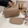 Nueva bolsa de almacenamiento de cosméticos portátil, sencilla, de color caramelo, para viaje, de gran capacidad, para mujer