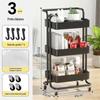 Estante de Armazenamento Móvel de Múltiplos Andares de Chão Estante de Armazenamento de Lanches para Quarto Estante de Temperos para Cozinha Carrinho de Armazenamento de Plástico