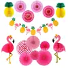 Venta caliente transfronteriza Hawaiano ins Paquete de bolas de panal de abeja Flamenco Suministros para fiestas de festivales Traje de decoración de flores de papel