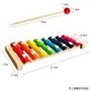 Piano de Madera de Ocho Notas para Golpear con la Mano para Bebés y Niños Pequeños, Reloj de Pingüino, Oruga Enrollable con Cuentas Pequeñas, Torre Arcoíris, Juguetes Educativos de Educación Temprana
