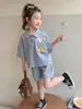 Traje Polo para Niñas Ropa de Verano 2024 Nuevo Estilo Moda de Verano para Niños Ropa de Bebé Niña Conjunto de Dos Piezas