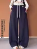 Calça Esportiva Plus Size 300 Jin Feminina Outono Inverno Plus Veludo Engrossada Confortável Simples Solta Caimento Largo Calça de Perna Larga para Caminhada