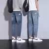 Jeans finos de verão para homens, marca da moda, corte reto solto, novo modelo 2026, calças cropped para homens, primavera e outono