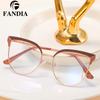 91226 nuevo transfronterizo gafas anti-luz azul miopía para mujer se puede equipar con montura metálica redonda de ojo de marea coreana para hombre