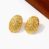 Pendientes Pendientes de Lujo Accesible Popular Retro Transfronterizos Acero Inoxidable Oro de 18 Quilates Acero de Titanio Chapado en Oro Textura en Relieve Rayas de Corazón