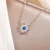 Collar de Plata de Ley S925 al por Mayor Estilo Coreano Exquisito Diseño de Girasol con Circonita Collar de Joyería de Plata de Moda y Elegante