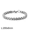 Pulseira de Corrente Quadrada com Pérola Dourada Galvanizada Personalidade Simples Aço Titânio Moda Masculina Joia de Corrente Feita à Mão