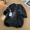 Camiseta Top Masculina Nova Cor Sólida Solta Esportiva Versátil Estilo Americano Verão Tendência Marca Ins Manga Três Quartos Tie-Dye Manga Curta
