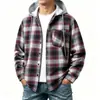 Nueva camisa de manga larga a cuadros para hombre, de marca de moda versátil para comercio exterior de primavera y otoño, camisa con capucha casual holgada de moda para pareja