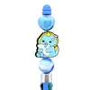 Dinossauro Fofo Pequeno Cola Macia de PVC Caneta com Contas Contas Desenho Animado Cola Macia de PVC Contas Focais Contas Soltas Caneta Esferográfica DIY Contas