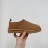 Botas de Nieve Impermeables Sang Po 26 Invierno Suela Plana Mini Corte Ultra Bajo Muestran Piernas Largas Fáciles de Poner Clásicas Cortas de Lana Integradas