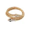 Pulseira Feminina Punk Europeia e Americana Transfronteiriça da Moda, Pulseira Exagerada Personalizada em Formato de Cobra com Diamantes, Pulseira Envolvente Estilo Boate