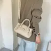 Bolso Pequeño para Mujer con Patrón de Lichi Retro Nuevo 2026 Bolso Cruzado de Cuero con Hebilla Simple de Moda Bolso de Hombro Versátil