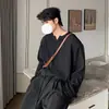 Camiseta texturizada de manga longa para homens, coleção primavera/outono 2026, estilosa e sofisticada, corte solto, perfeita como camada base ou top casual.