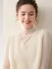 Crie um look estiloso~ Colete de Cashmere Puro para Mulheres Outono Inverno Cardigã Gola V Suéter Quente Peça para sobrepor Malha Versátil
