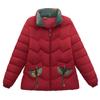 Chaqueta acolchada de algodón ligera para mujer de mediana edad y anciana, corta, de comercio exterior, para madre, otoño e invierno, nueva, bordada, con cuello vertical, costuras verticales, chaqueta acolchada de algodón