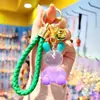 Llavero de Conejo Transparente de Cristal Degradado Colgante Creativo de Oso Celebridad de Internet para Pareja Bolso Escolar Llavero Exquisito para Llave de Coche de Mujer
