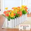 Cerca de Flores Simuladas Set de Plantas Verdes Flor Falsa Orquídea Saltarina Crisantemo Pequeña Flor Verde Rosa Diamante Decoración de Oficina Bonsái
