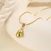 Lele Jewelry Cadena para Clavícula de Acero Inoxidable con Colgante de Gota de Agua Simple, Tendencia Ins de Nicho, Chapado en Oro, Estilo Europeo y Americano