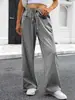 Tienda Independiente Verano 2026 Pantalones Casuales Holgados de Cuadros de Moda Pierna Recta Versátiles Cintura de Corbata Largos Moda al por Mayor
