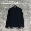 TIME BREATHE tb Suéter para Hombre Otoño Nuevo Estilo Cinta Triangular Cuello Redondo Holgado Color Sólido Top de Moda