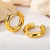 Brincos de Argola Simples e Lisos 5.0 Venda Quente Transfronteiriça Francês Leve Luxo Alto Padrão para Mulheres Brincos Stud Punk Direto do Fabricante