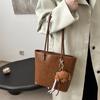 Bolsa de mão texturizada vintage 2024 outono e inverno nova bolsa de comércio exterior simples e versátil bolsa de ombro grande capacidade para deslocamento diário